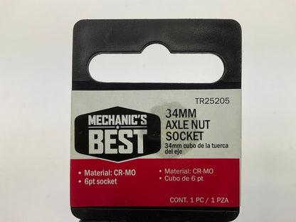 Mechanics Best TR25205 34mm Axle Nut Socket 1/2 Inch Drive