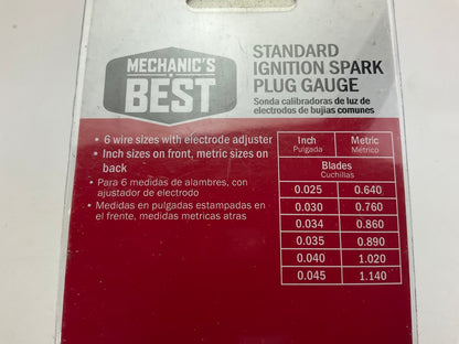 Mechanics Best TR25226 Standard Ignition Spark Plug Gauge
