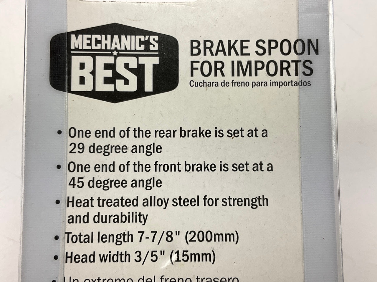 Mechanics TR25239 Brake Spoon Tool For Imports, 7-7/8'' Length 29 & 45 Deg Angles