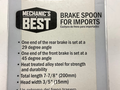 Mechanics TR25239 Brake Spoon Tool For Imports, 7-7/8'' Length 29 & 45 Deg Angles