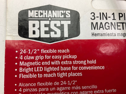 Mechanics TR25293 24.5'' Lighted Magnetic Flexible Claw Retriever Pick-Up Tool