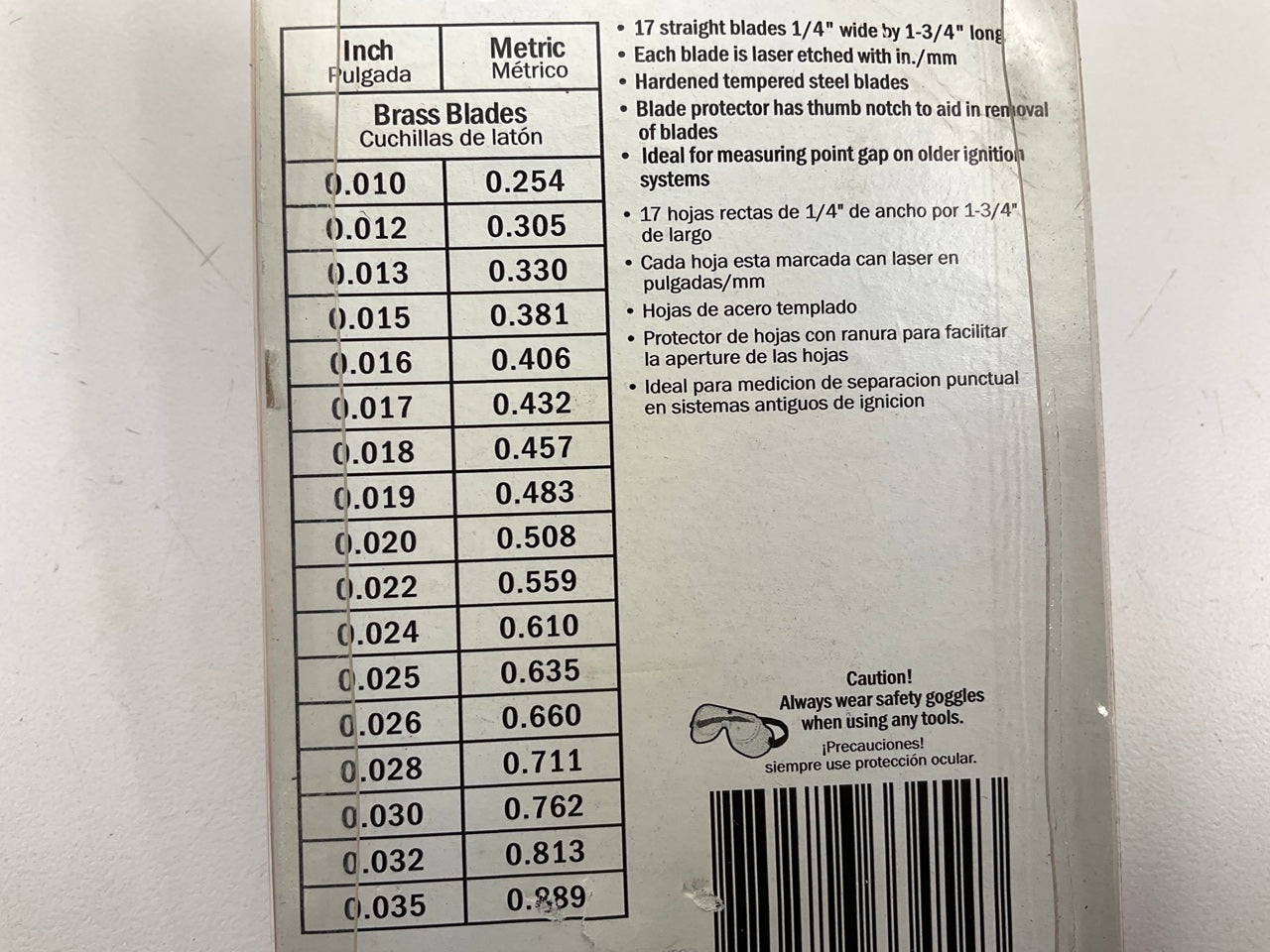 Mechanics Best TR25341 17 Mini-Blade Ignition Feeler Gauge