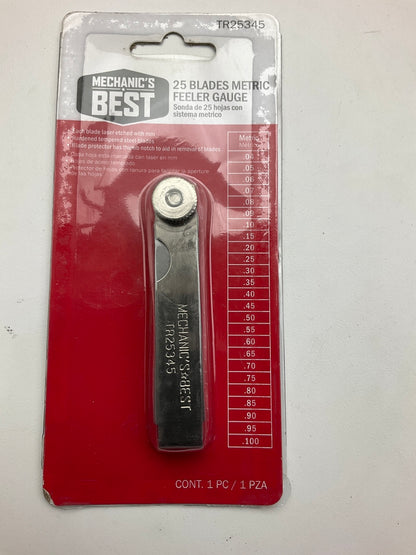 Mechanics Best TR25345 Metric Feeler Gauge With 25-Blade