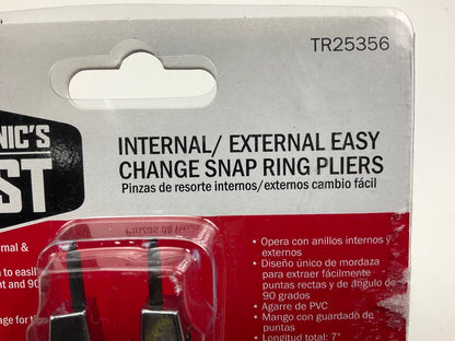 Mechanics TR25356 Professional 6-1/2'' Snap Ring Plier Set: External & Internal