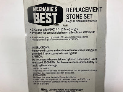 Mechanics Best TR2541C Coarse Grit 4 Inch 3 Piece Replacement Hone Stone Set