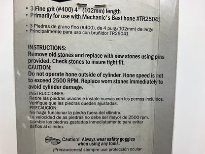 Mechanics Best TR2541F Hone Replacement Stone Set, 3 Fine Grit 4Length