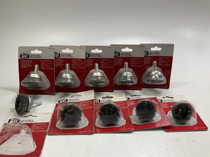 (10) Mechanics Best TR25432 2'' Coarse Wire Cup Brush For Drills
