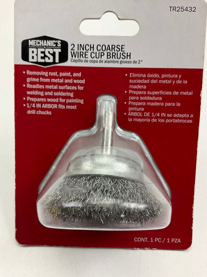 Mechanics Best TR25432 2'' Coarse Wire Cup Brush For Drills