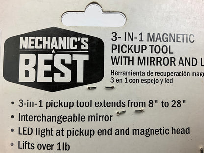 Mechanics Best TR25468 2-in-1 Magnetic Pickup Tool With LED And Mirror
