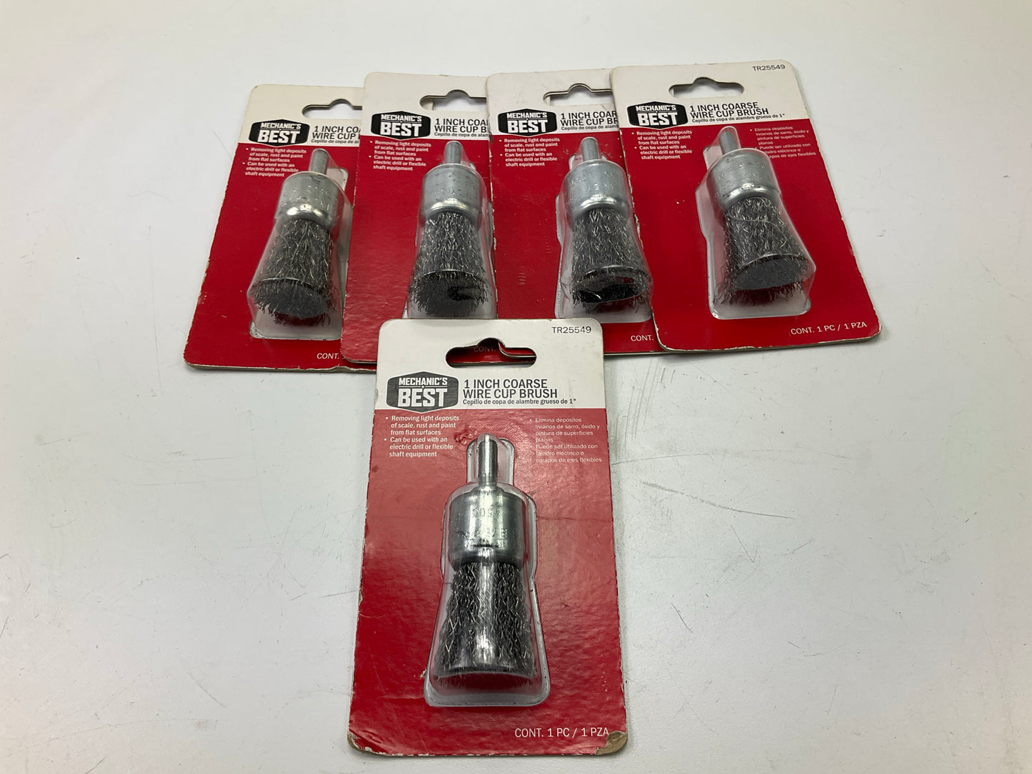 Mechanics Best TR25549 1'' Coarse Wire Cup Brush ( 5 Pieces)