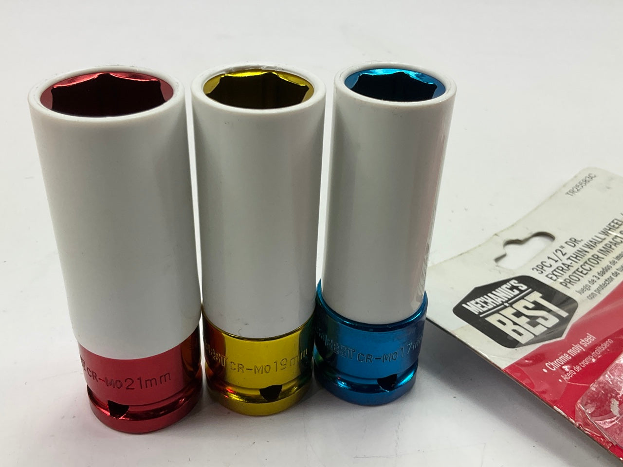 Mechanics Extra-Thin Wall Lug Nut Wheel Protector Impact Sockets: 17mm 19mm 21mm