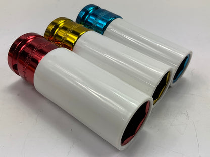 Mechanics Extra-Thin Wall Lug Nut Wheel Protector Impact Sockets: 17mm 19mm 21mm
