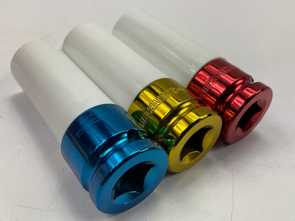Mechanics Extra-Thin Wall Lug Nut Wheel Protector Impact Sockets: 17mm 18mm 21mm