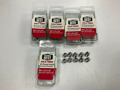 (5) 10 Packs - Mechanics Best TR25629 Fix-A-Thread Repair Inserts M8-1.25 X 1.5D
