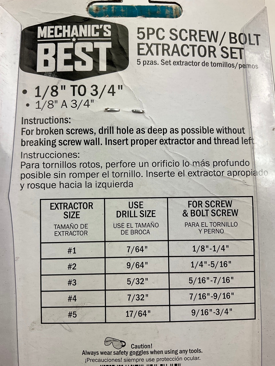 Mechanics Best TR336SE5C Screw Extractor Set, 5-Piece