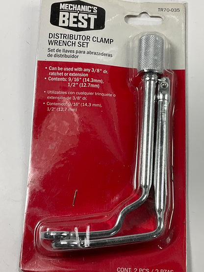 Mechanics Best TR70-035 2-PC Distributor Tool Clamp Wrench Set, SAE 9/16'' & 1/2''