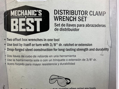 Mechanics Best TR70-035 2-PC Distributor Tool Clamp Wrench Set, SAE 9/16'' & 1/2''