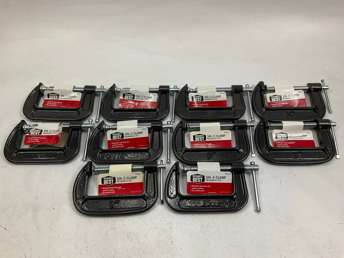 10 Pack - Mechanics Best TRCC3 3'' C-Clamp