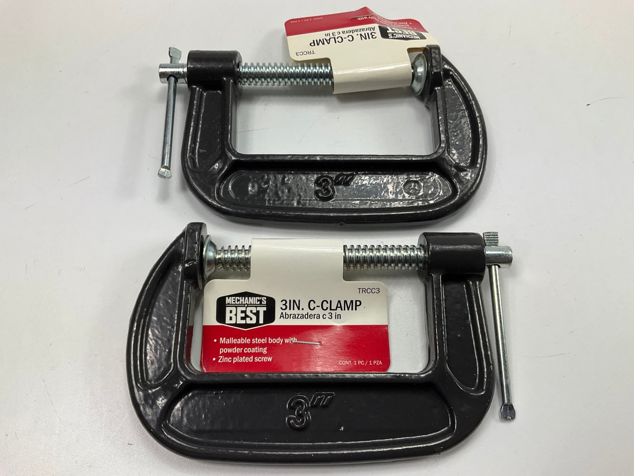Mechanics Best TRCC3 3'' C-Clamps, PAIR