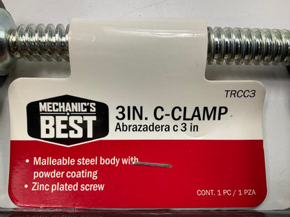 Mechanics Best TRCC3 3'' C-Clamps, PAIR