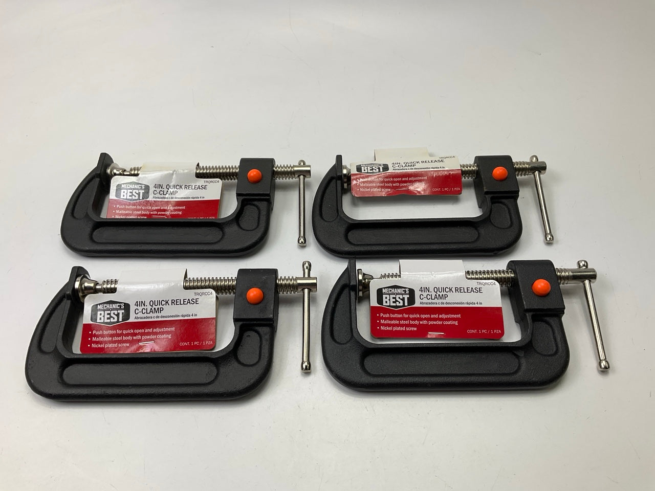 (4) Mechanics Best TRQRCC4 4'' Quick Release C-Clamp