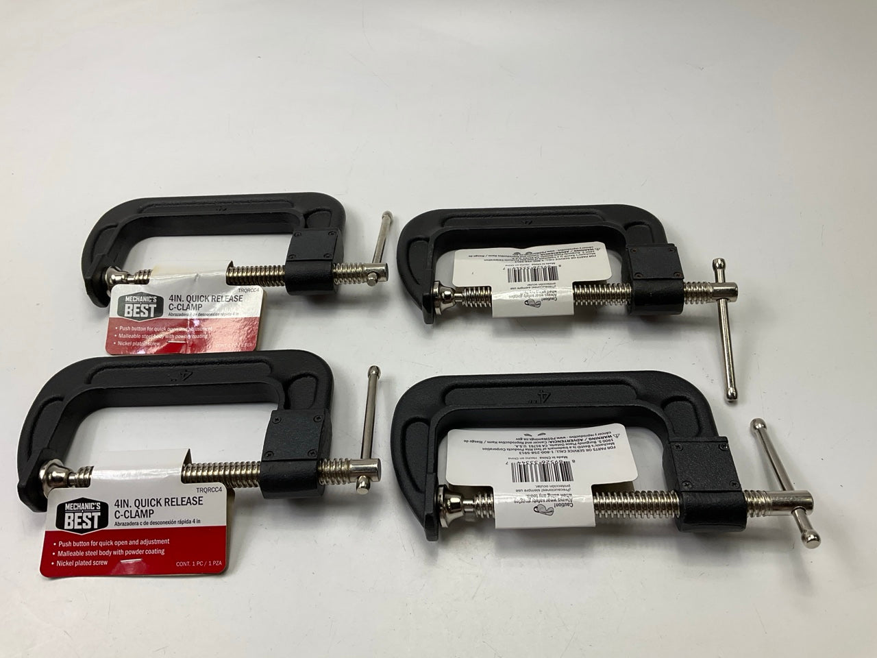 (4) Mechanics Best TRQRCC4 4'' Quick Release C-Clamp
