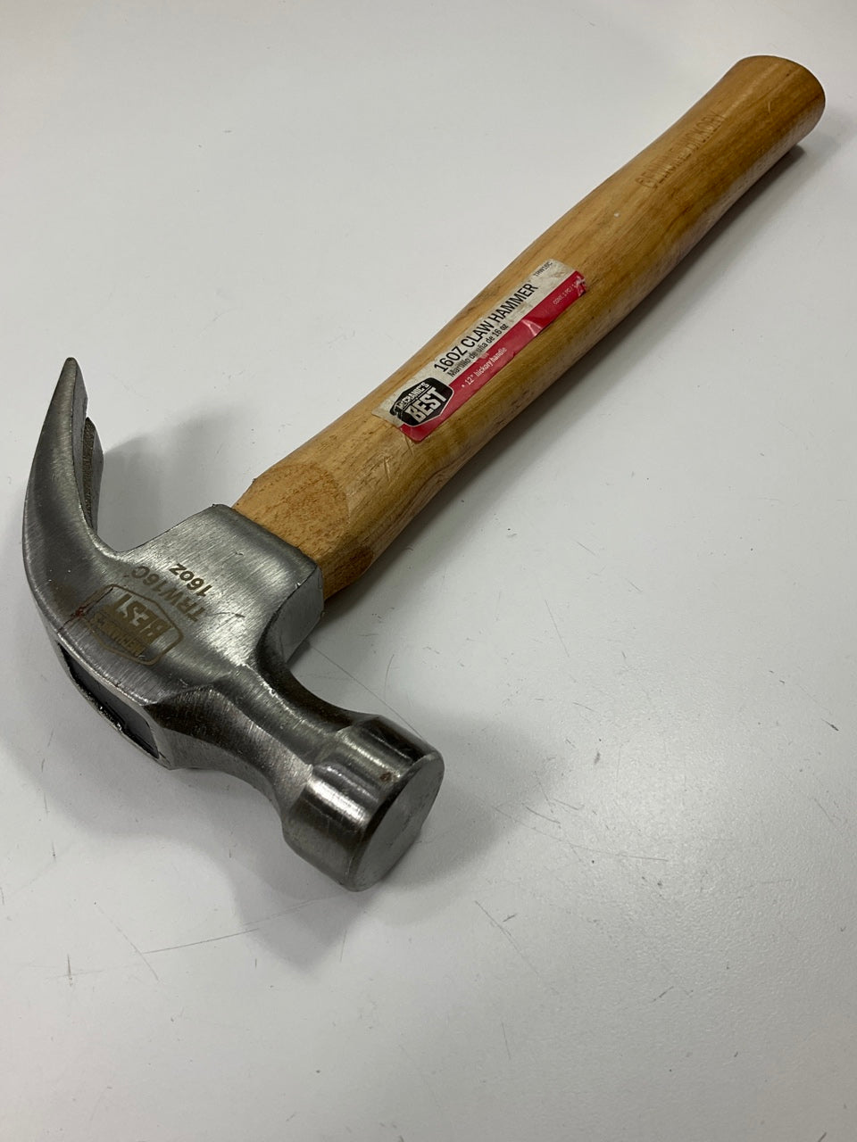 Mechanics Best TRW16C 16 Oz. Claw Hammer W/ 12'' Hickory Handle