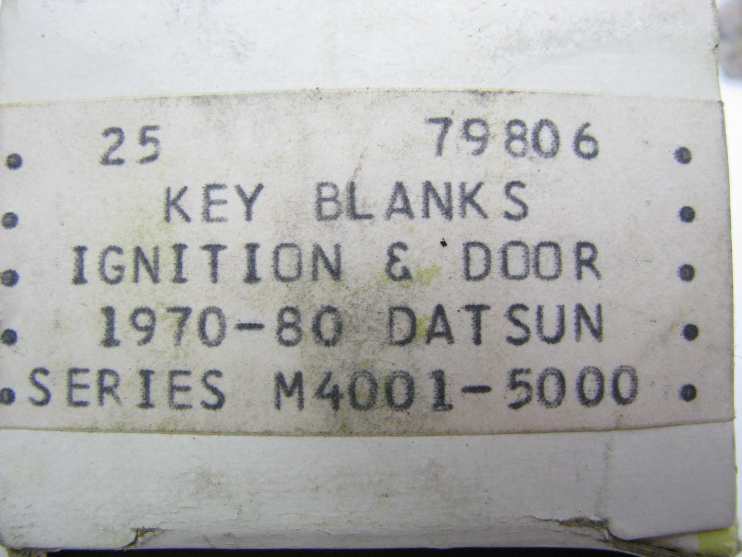 (25) Mechanics Choice 79806 Ignition & Door Key Blank For 1970-1980 Datsun
