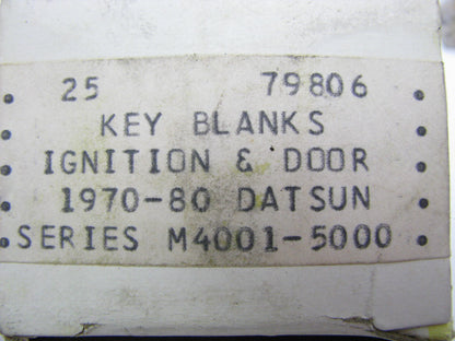 (25) Mechanics Choice 79806 Ignition & Door Key Blank For 1970-1980 Datsun