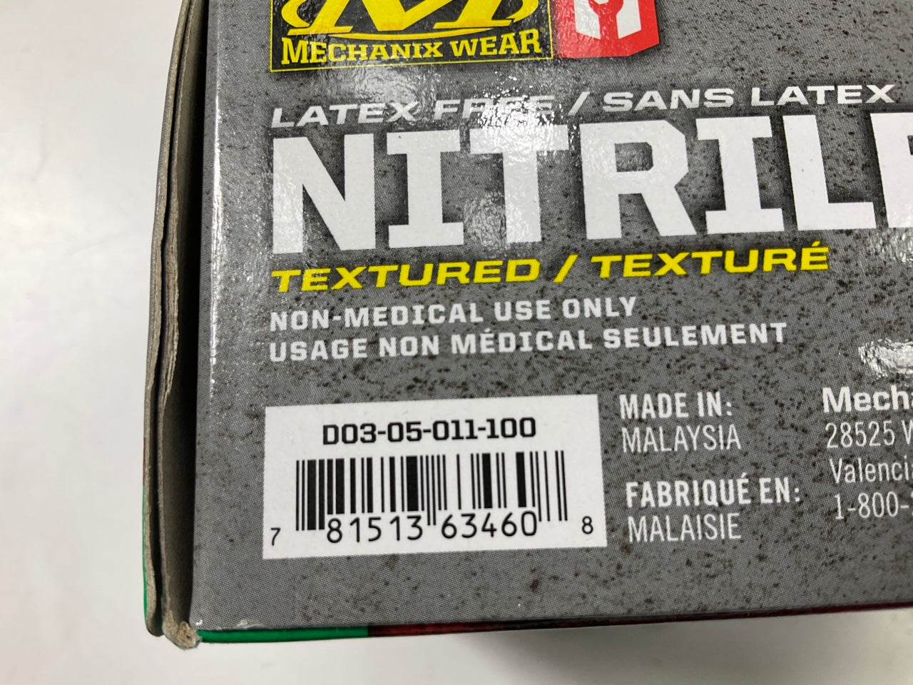 (2) Mechanix Wear D03-05-011-100 5 Mil Nitrile Gloves, Black, X-Large, 100/Box