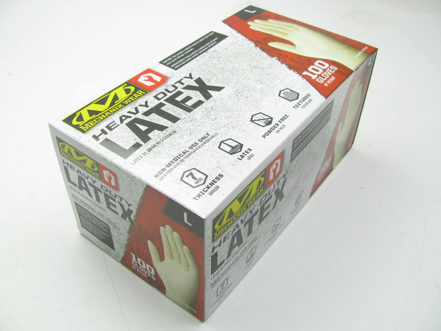 1000 Powder Free, 7 MIL, Textured Heavy Duty Mechanic Latex Work Gloves - LARGE