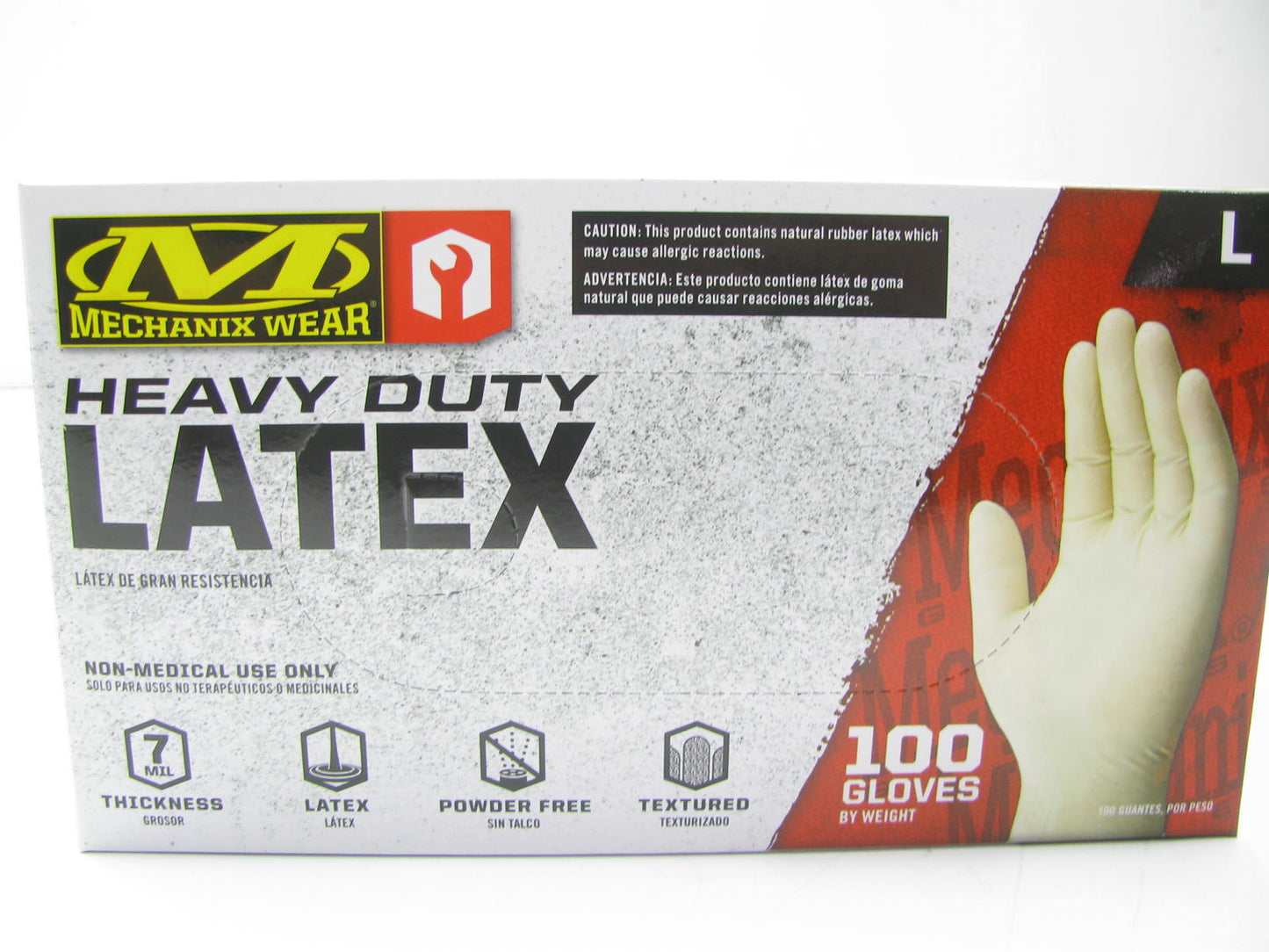 1000 Powder Free, 7 MIL, Textured Heavy Duty Mechanic Latex Work Gloves - LARGE
