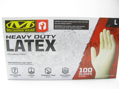 1000 Powder Free, 7 MIL, Textured Heavy Duty Mechanic Latex Work Gloves - LARGE