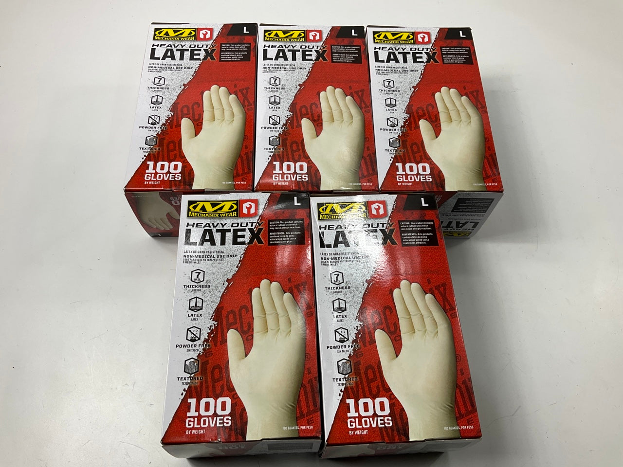 Powder Free, 7 MIL, Textured HEAVY DUTY Mechanics Latex Gloves LARGE, 500 PACK