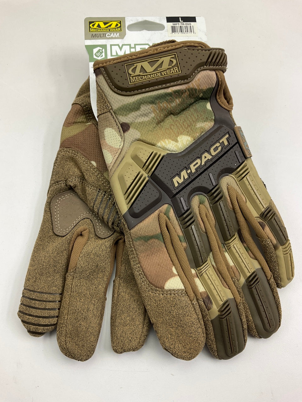 Mechanix Wear MPT78010 M-Pact Work Gloves, Size Large, Camo Pattern