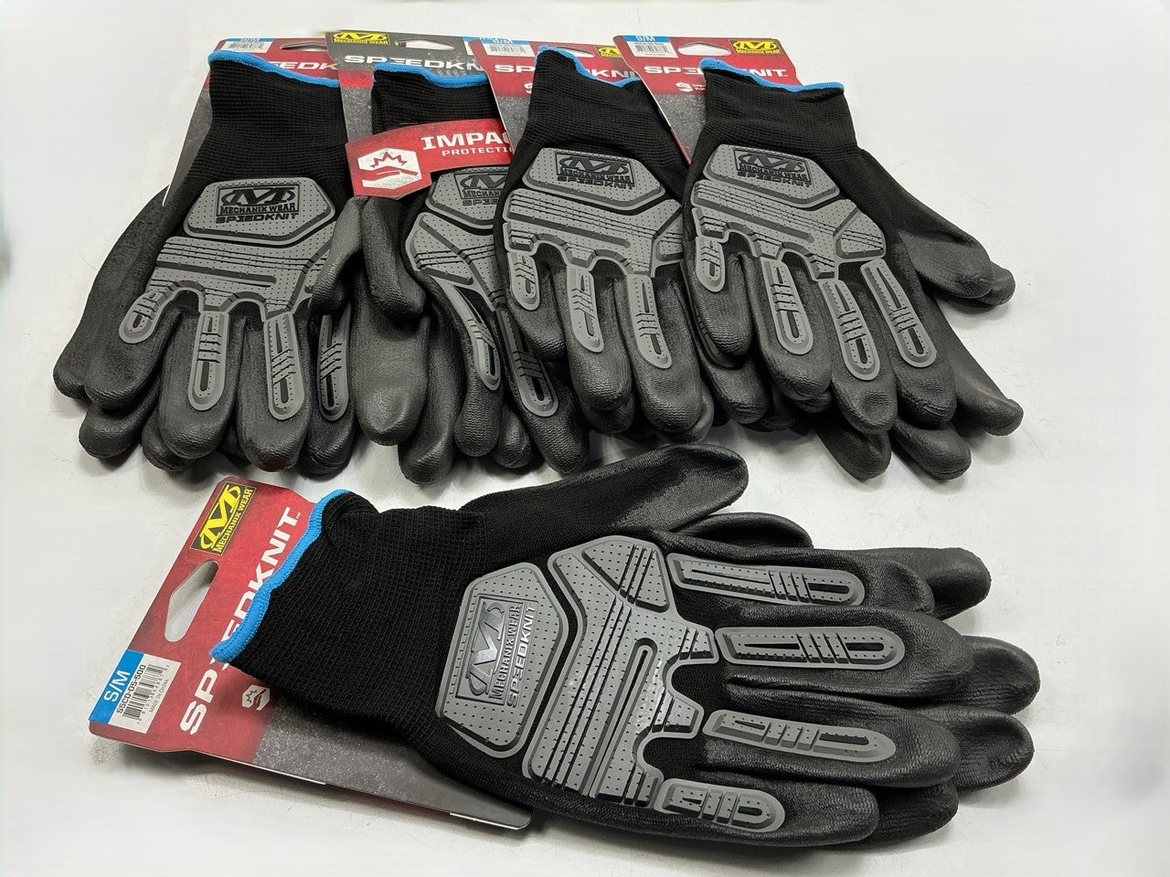 (5) Mechanix Wear Speedknit Impact Abrasion Protection Safety Work Gloves Small