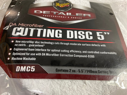 Meguiar's DMC5 5'' One DA Microfiber Cutting Disc, (Pack Of 2)