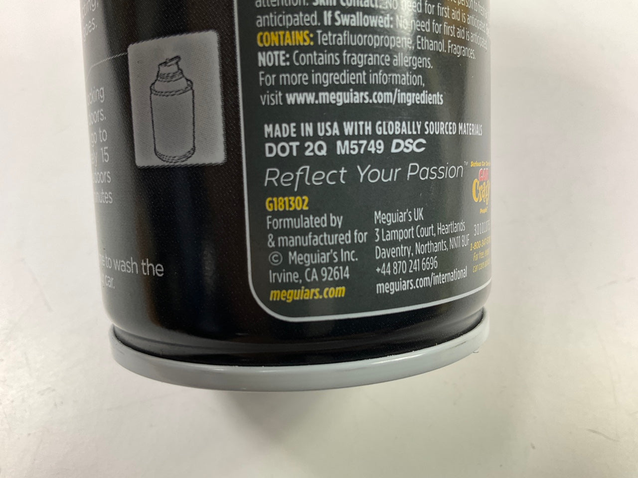 Meguiars G181302 Whole Car Air Re-Fresher Odor Eliminator Mist, Black Chrome
