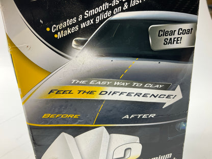 Meguiar's G191700 SMOOTH SURFACE CLAY KIT 2 Clay Bars Quick Detailer Microfiber