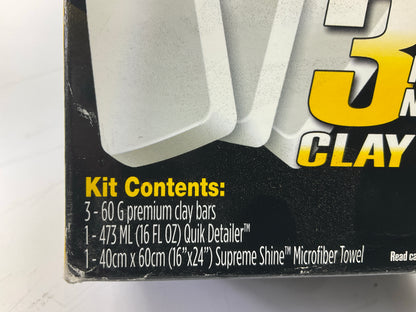 Meguiar's G191700 SMOOTH SURFACE CLAY KIT 2 Clay Bars Quick Detailer Microfiber