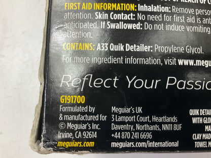 Meguiar's G191700 SMOOTH SURFACE CLAY KIT 2 Clay Bars Quick Detailer Microfiber