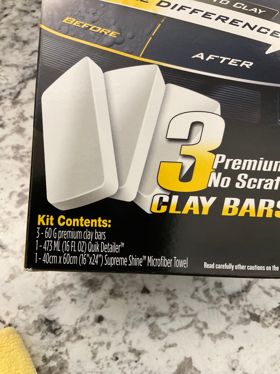 Meguiar's G191700 SMOOTH SURFACE CLAY KIT 3 Clay Bars Quick Detailer Microfiber