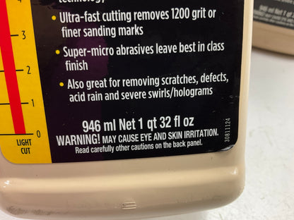 (3) Meguiars M10532 Mirror Glaze Ultra Cut Compound For Car/Auto Detailing, 32oz
