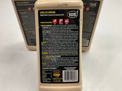 (3) Meguiars M10532 Mirror Glaze Ultra Cut Compound For Car/Auto Detailing, 32oz