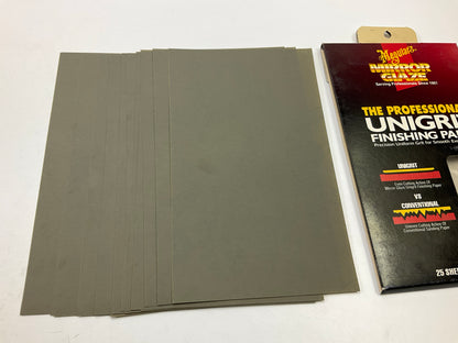 Meguiars S1525 Mirror Glaze 1500 Grit Unigrit Finishing Paper 9'' X 5.5'' 25/ Pack
