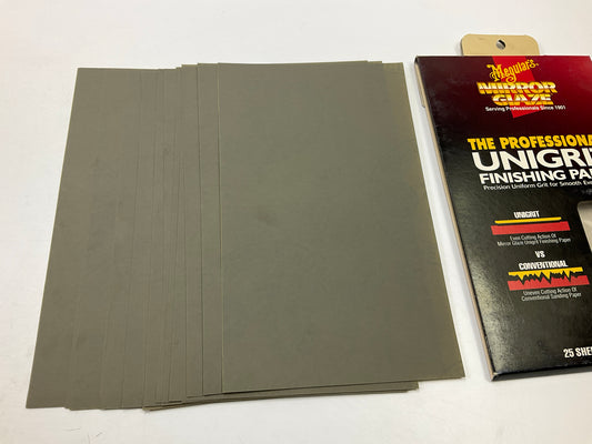 Meguiars S1525 Mirror Glaze 1500 Grit Unigrit Finishing Paper 9'' X 5.5'' 25/ Pack