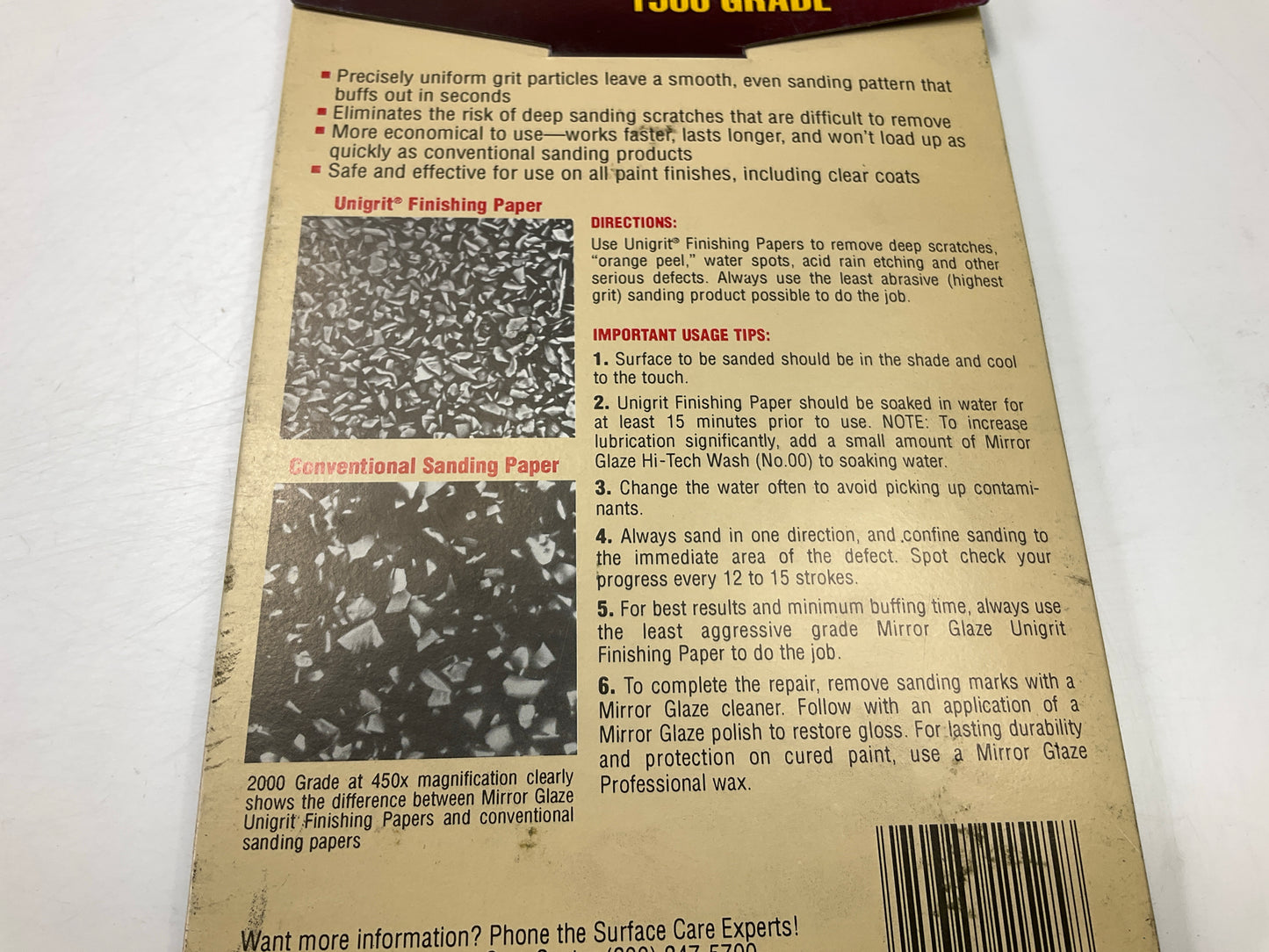 Meguiars S1525 Mirror Glaze 1500 Grit Unigrit Finishing Paper 9'' X 5.5'' 25/ Pack