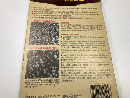 Meguiars S1525 Mirror Glaze 1500 Grit Unigrit Finishing Paper 9'' X 5.5'' 25/ Pack