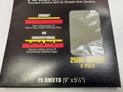 Meguiar's S2025 Mirror Glaze Unigrit Finishing Sand Paper 2000 Grit (25 Sheets)