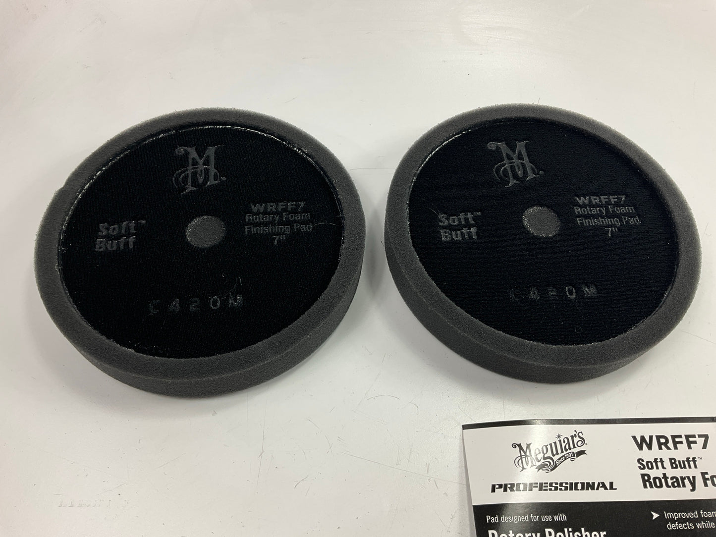 (2) Meguiars WRFF7 Soft Buff Rotary Foam Finishing Buffing Pad 7''